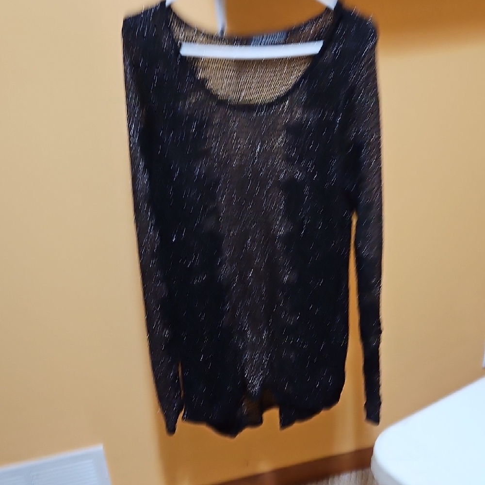 Rock & Republic Black Sheer Sweater